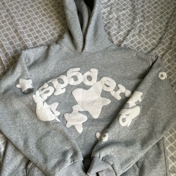 Sp5der hoodie grey beluga